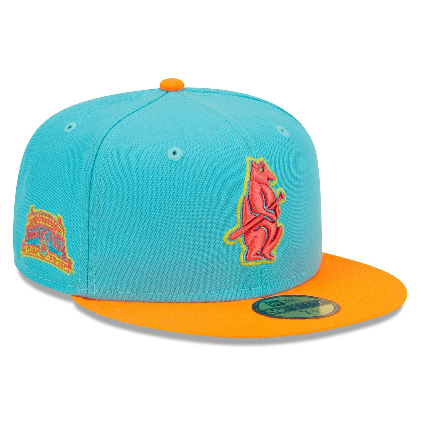 Chicago Cubs New Era Vice Highlighter 59FIFTY Fitted Hat - Blue/Orange