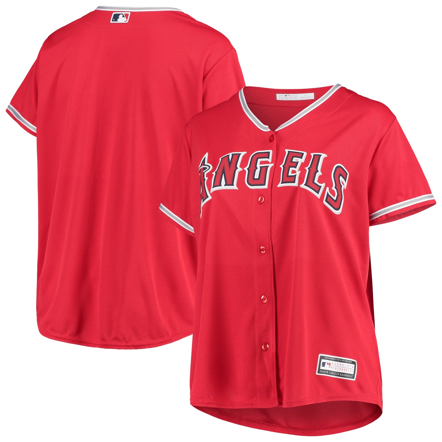 Los Angeles Angels Women's Plus Size Alternate Replica Team Jersey - Red