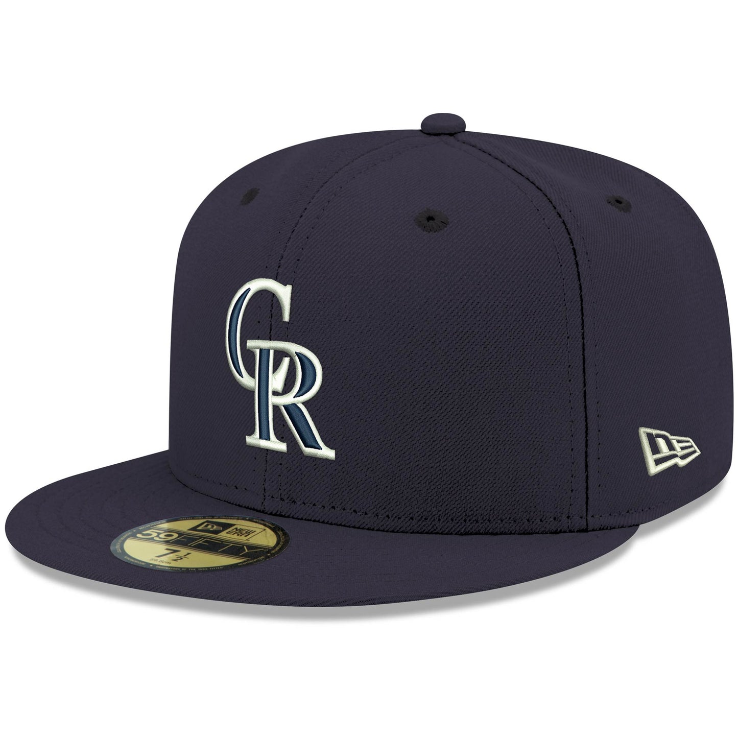 Colorado Rockies New Era White Logo 59FIFTY Fitted Hat - Navy