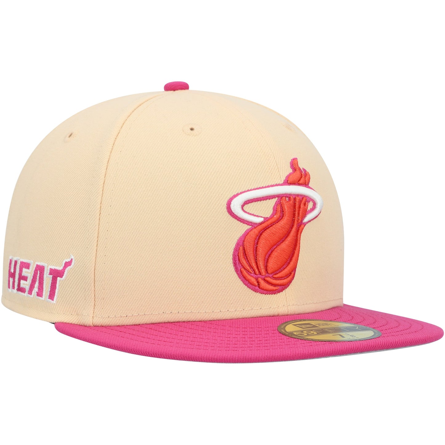 Miami Heat New Era Passion Mango 59FIFTY Fitted Hat - Orange/Pink