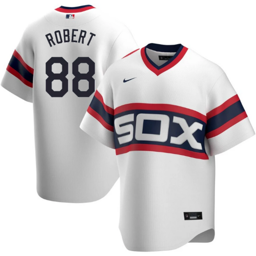 Men's Luis Robert Chicago White Sox 1983 Alternate White Premium Stitch Replica Jersey