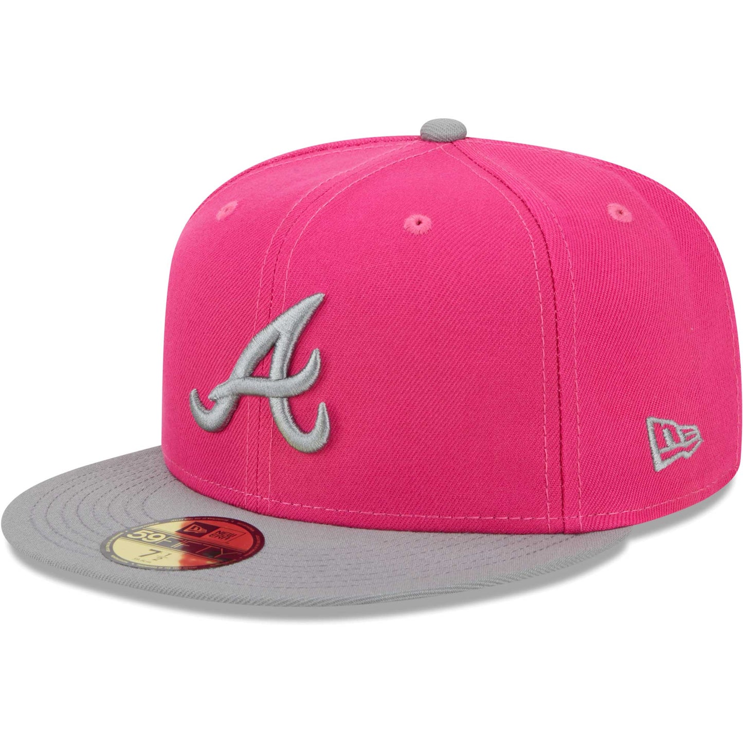 Atlanta Braves New Era Two-Tone Color Pack 59FIFTY Fitted Hat - Pink