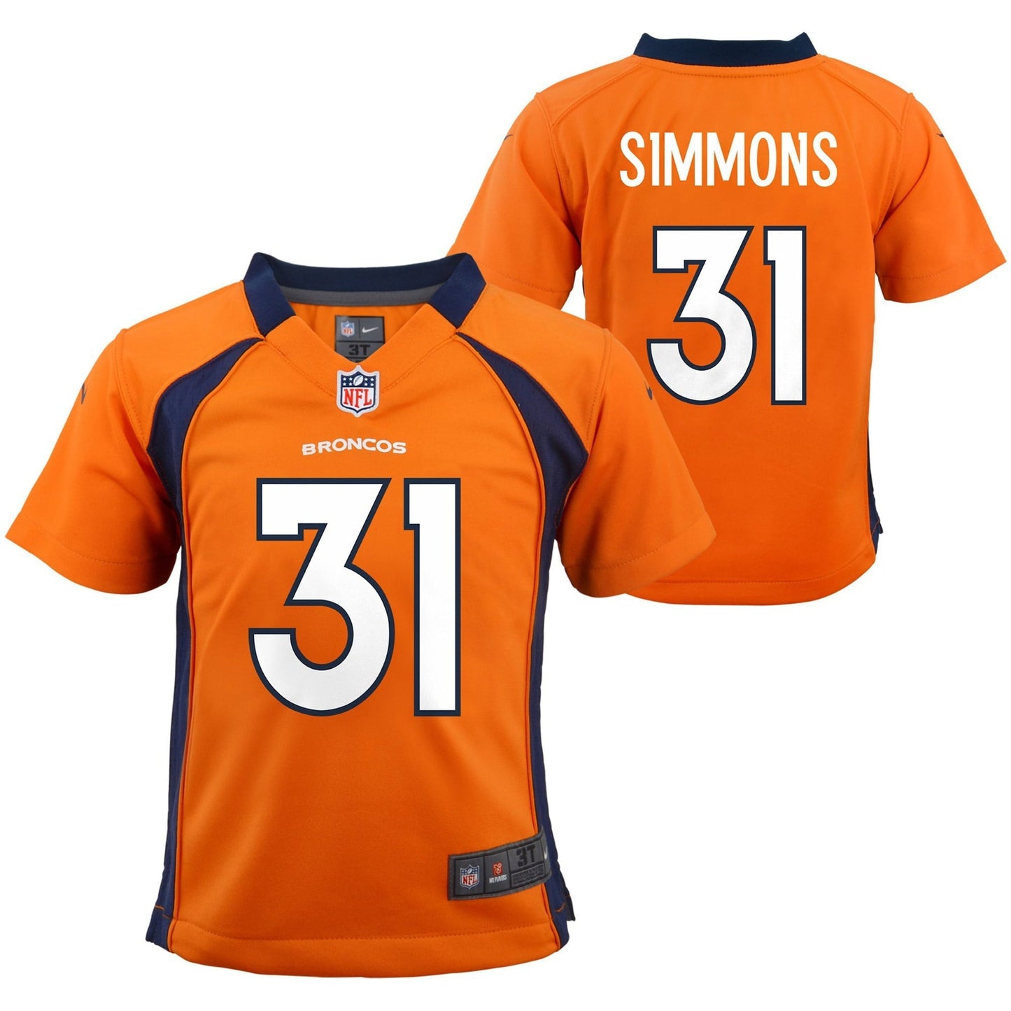 Toddler Nike Justin Simmons Orange Denver Broncos Game Jersey
