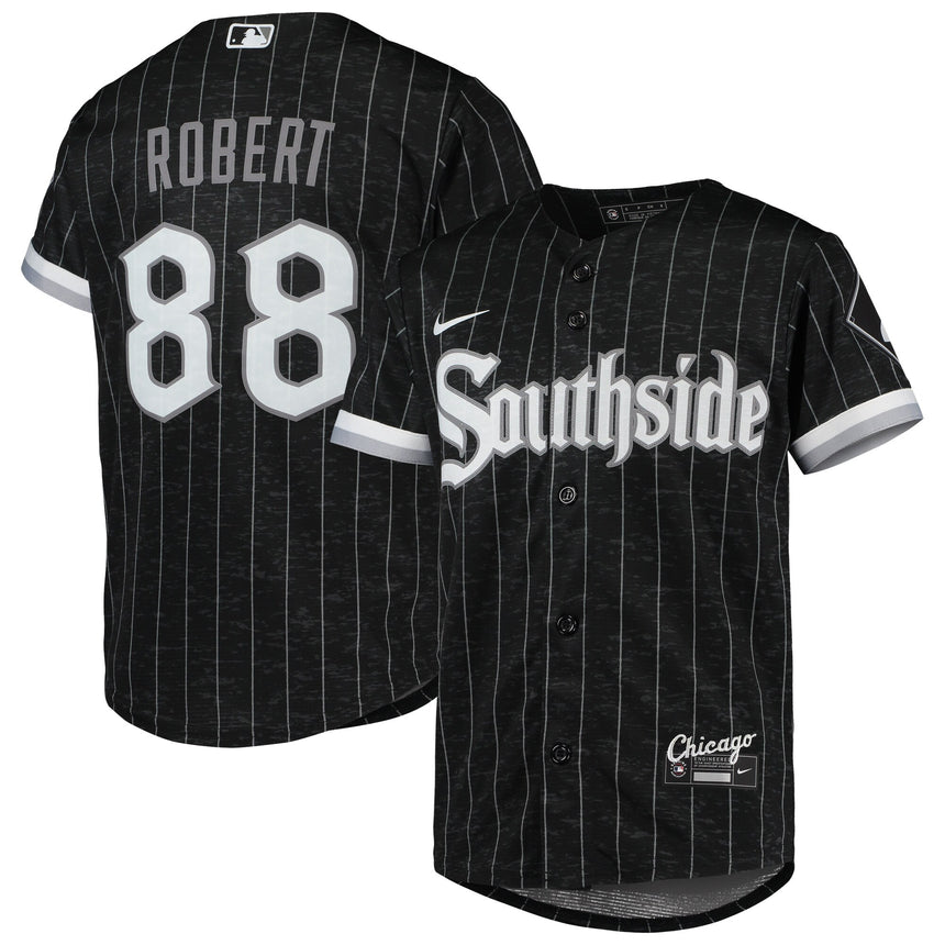 Youth Chicago White Sox Luis Robert Black/Anthracite City Connect Replica Player Jersey