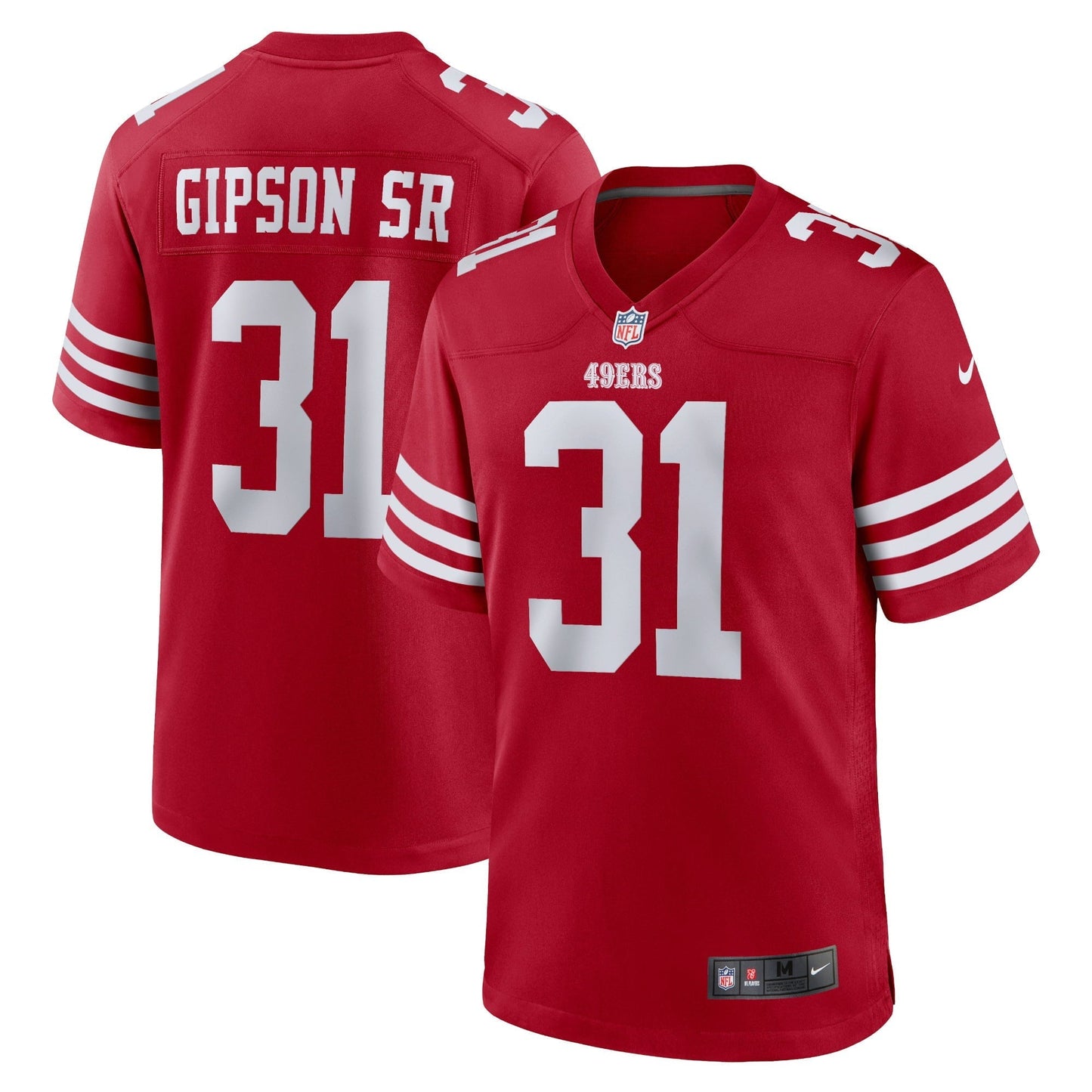 Men's Nike Tashaun Gipson Sr. Scarlet San Francisco 49ers Home Game Player Jersey