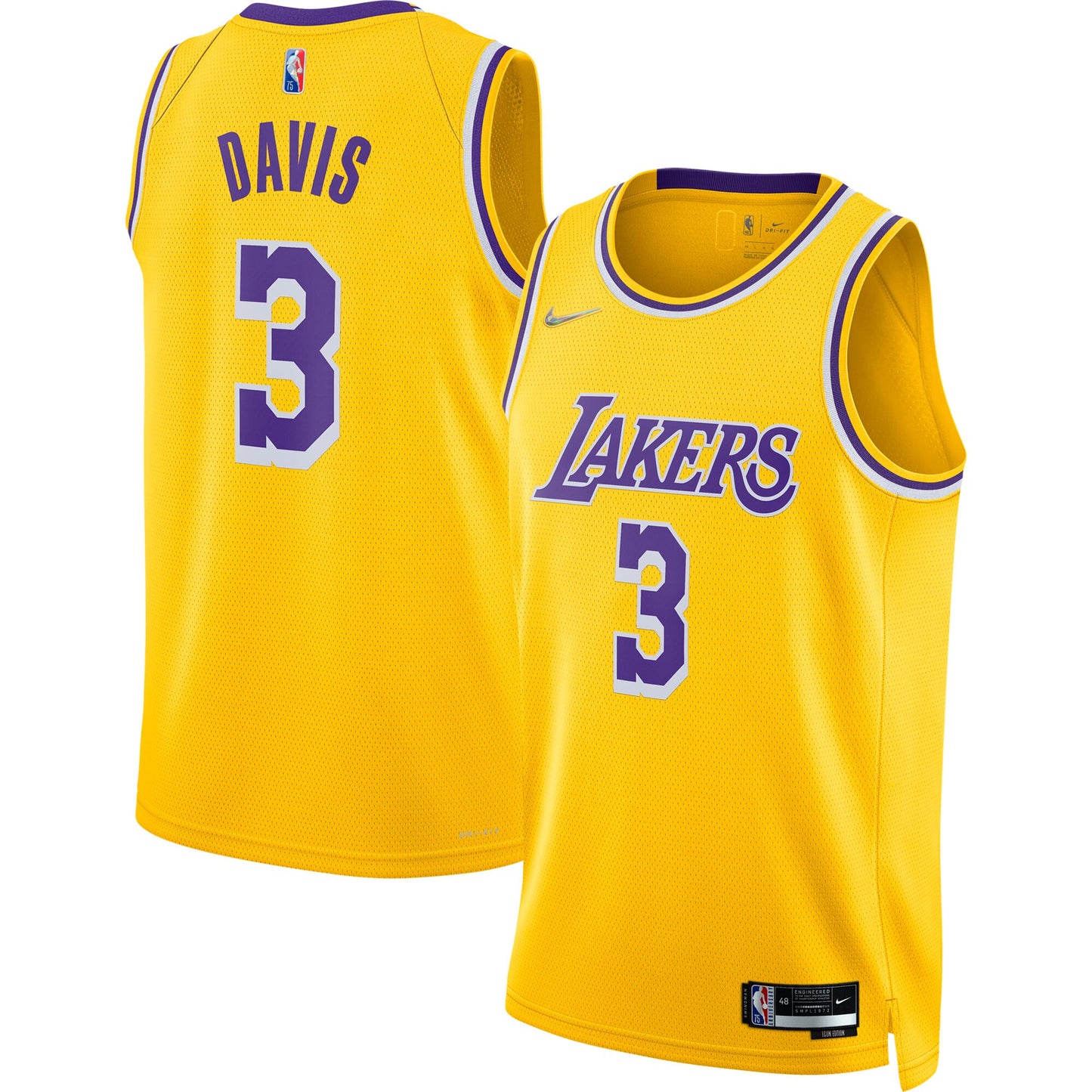 Anthony Davis Los Angeles Lakers Nike 2021/22 Diamond Swingman Jersey - Icon Edition - Gold