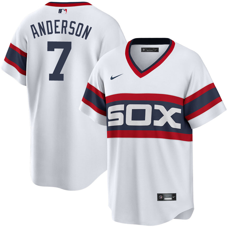 Men's Tim Anderson Chicago White Sox White Home Sunday Alternate Premium Stitch Replica Jersey