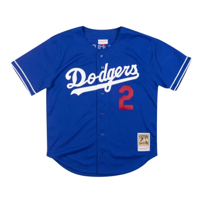 Men's Mitchell & Ness Los Angeles Dodgers Tommy Lasorda 1995 Authentic Replica Blue Mesh Batting Practice Jersey