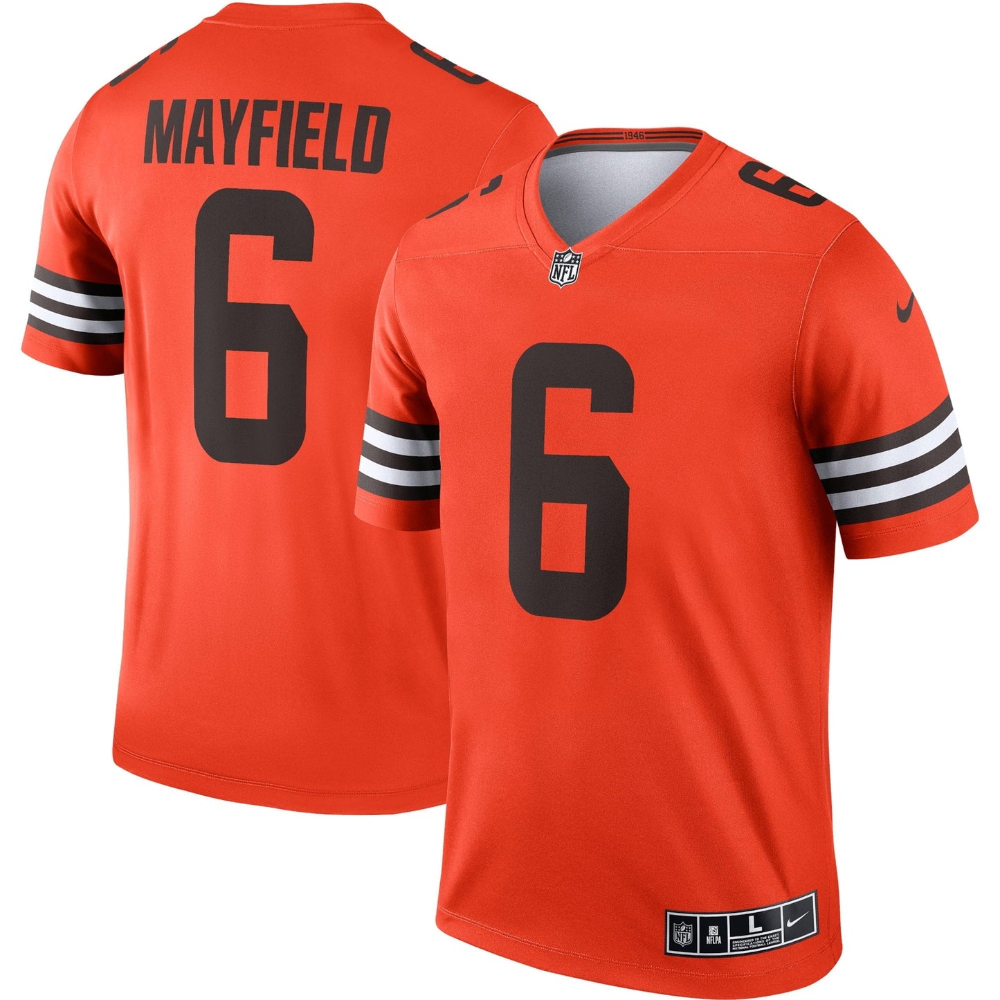 Men's Nike Baker Mayfield Orange Cleveland Browns Inverted Legend Jersey