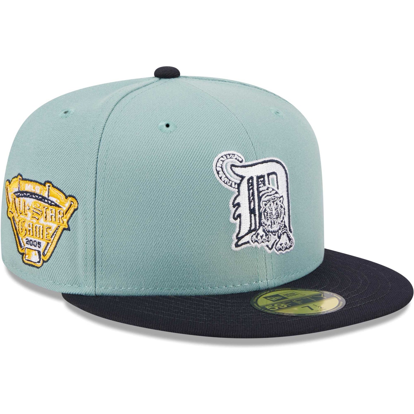 Detroit Tigers New Era Beach Kiss 59FIFTY Fitted Hat - Light Blue/Navy