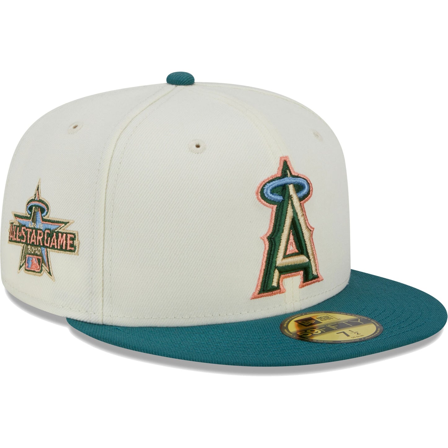 Los Angeles Angels New Era Chrome Evergreen 59FIFTY Fitted Hat - Cream