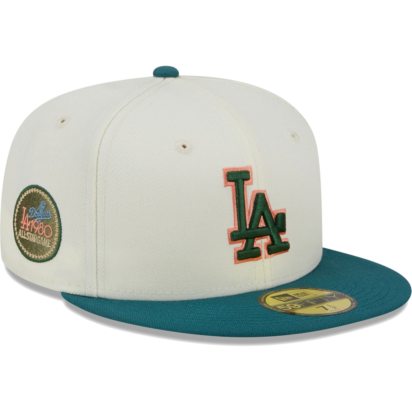 Los Angeles Dodgers New Era Chrome Evergreen 59FIFTY Fitted Hat - Cream