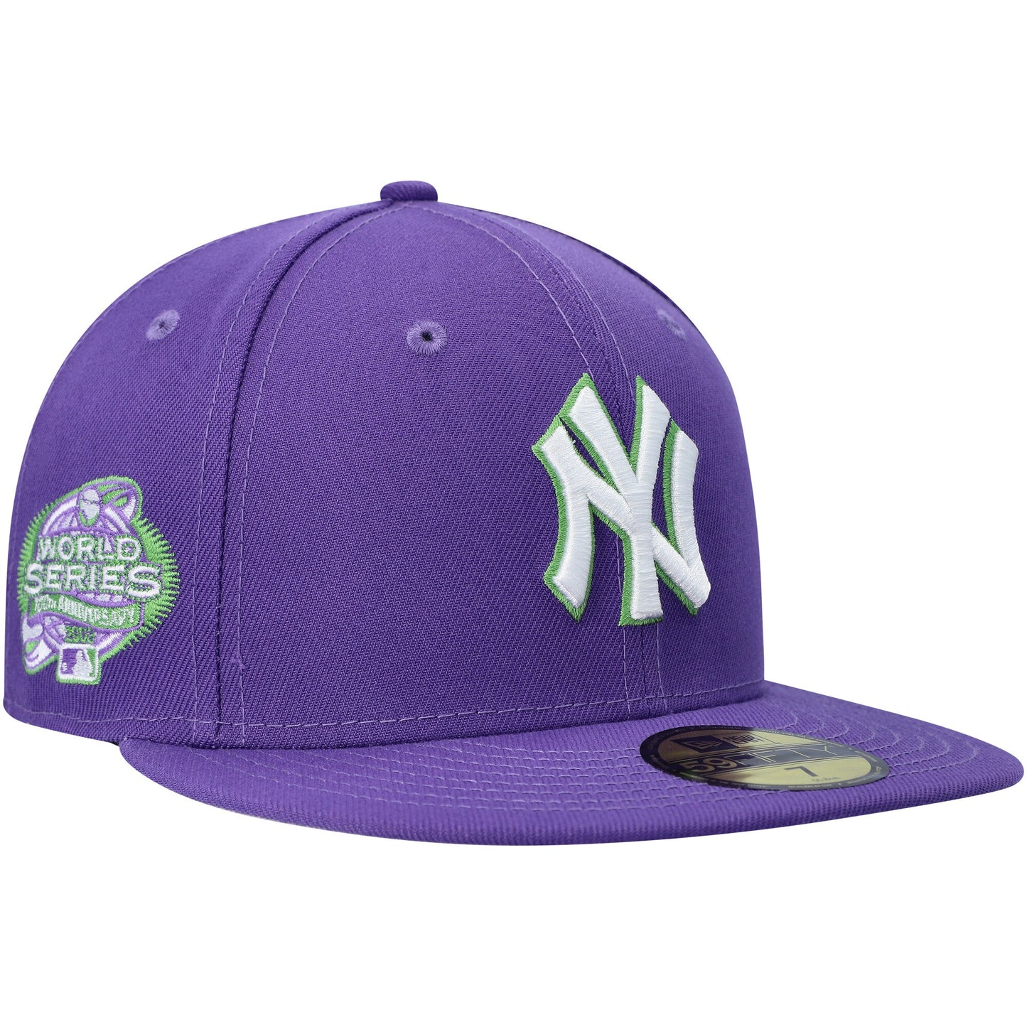 New York Yankees New Era Lime Side Patch 59FIFTY Fitted Hat - Purple