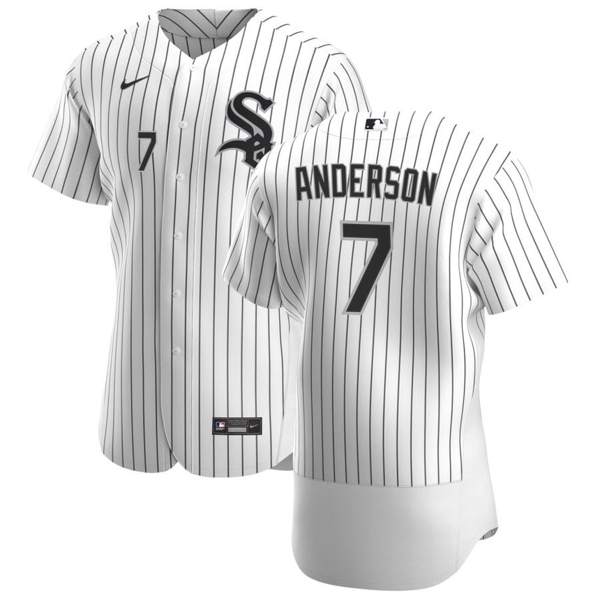 Men's Chicago White Sox Tim Anderson White Home Authentic Player Jersey