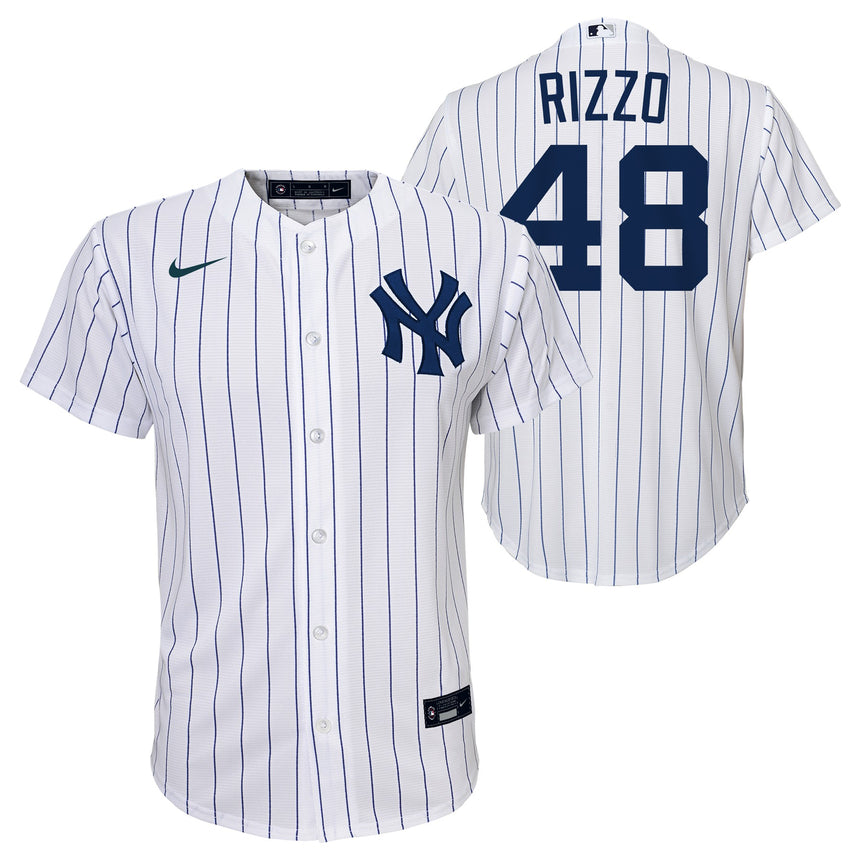 Youth Anthony Rizzo New York Yankees White Home Screen Print Replica Player Jersey