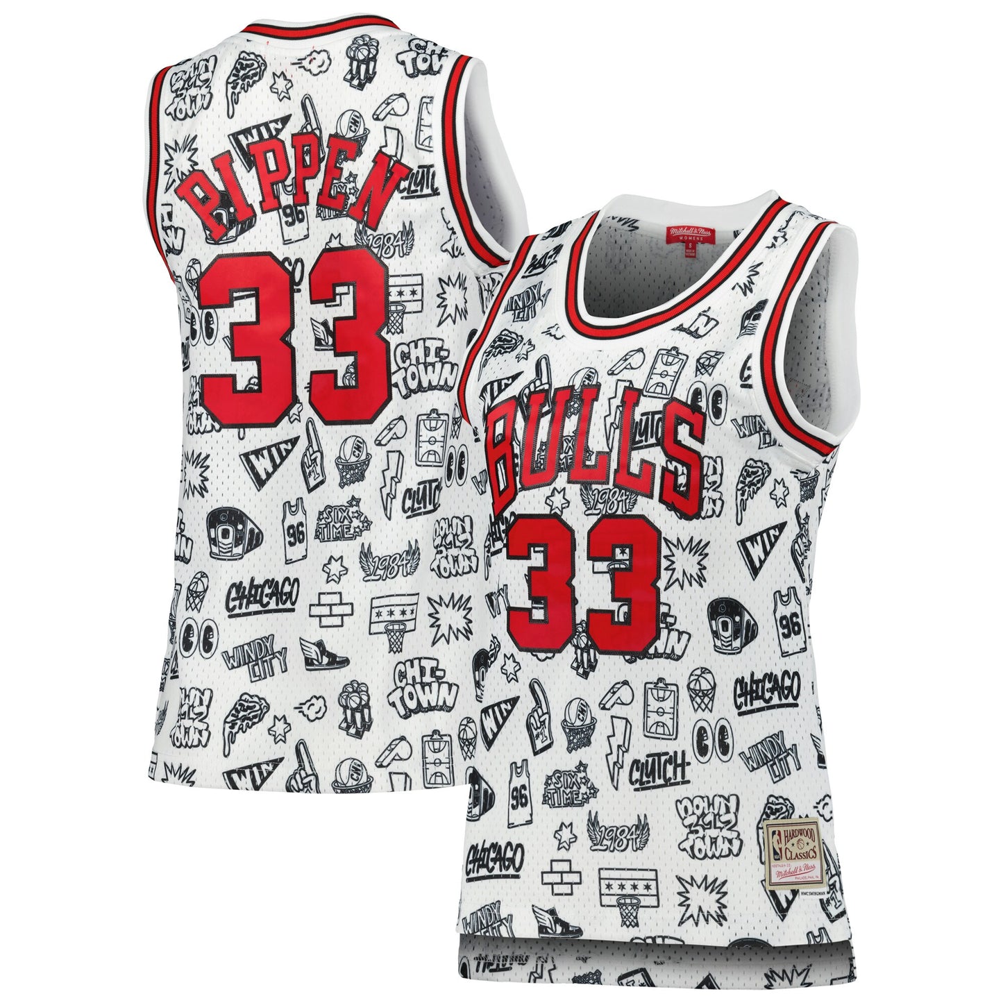 Scottie Pippen Chicago Bulls Mitchell & Ness Women's 1997 Doodle Swingman Jersey - White